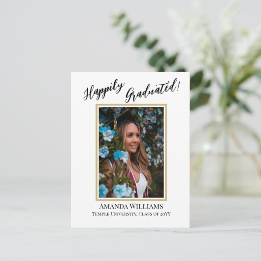 Moderne, aangepaste foto, QR-code, uitnodiging voo (Staand voorkant)