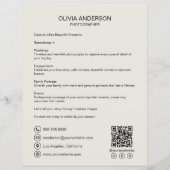 Moderne aangepaste foto QR-fotograaf Bedrijf Flyer (Achterkant)