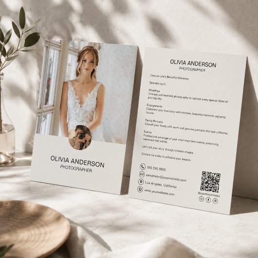 Moderne aangepaste foto QR-fotograaf Bedrijf Flyer