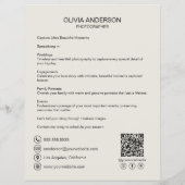 Moderne aangepaste foto QR-fotograaf Bedrijf Flyer (Achterkant)