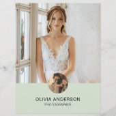 Moderne aangepaste foto QR Green Photographer Busi Flyer (Voorkant)