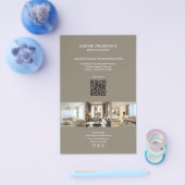 Moderne Aangepaste Foto QR Taupe Professionele Zak Flyer (Enkel)