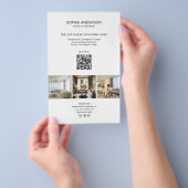 Moderne aangepaste foto QR wit professioneel bedri Flyer (Hand)