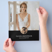 Moderne aangepaste foto QR zwarte fotograaf bedrij Flyer (Hand)