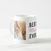 Moderne Aangepaste foto Roze Beste Mam ooit Mok (Voorkant links)