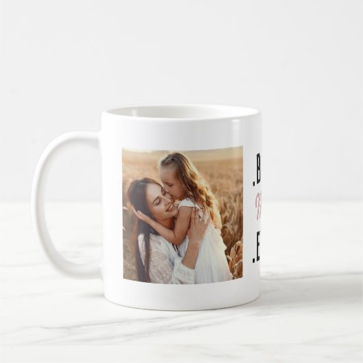 Moderne Aangepaste foto Roze Beste Mam ooit Mok (Links)