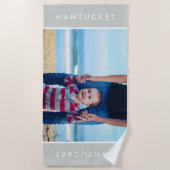 Moderne aangepaste foto Stijlvolle typografie Ocea Strandlaken (Voorkant)