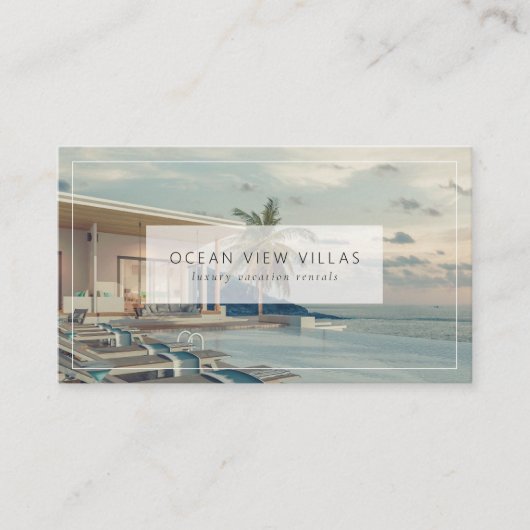 Moderne aangepaste foto vakantie woning verhuur visitekaartje (Voorkant)