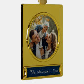 Moderne aangepaste foto verguld banner ornament (Rechts)