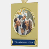 Moderne aangepaste foto verguld banner ornament (Links)