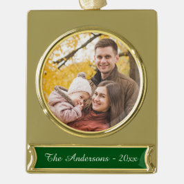 Moderne aangepaste foto verguld banner ornament