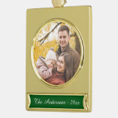 Moderne aangepaste foto verguld banner ornament (Links)