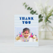 Moderne aangepaste foto verjaardag dank je briefkaart (Staand voorkant)