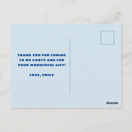 Moderne aangepaste foto verjaardag dank u briefkaart (Achterkant)