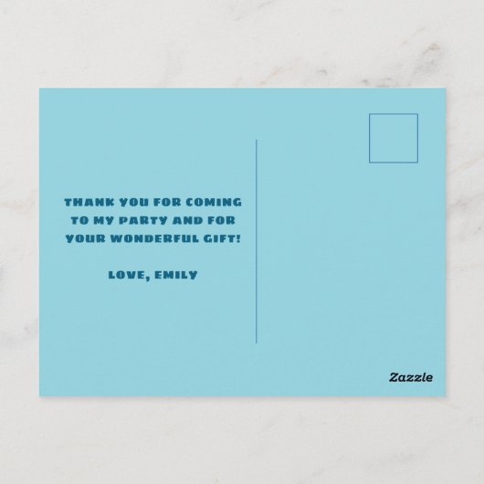 Moderne aangepaste foto verjaardag dank u briefkaart (Achterkant)