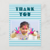 Moderne aangepaste foto verjaardag dank u briefkaart (Voorkant)