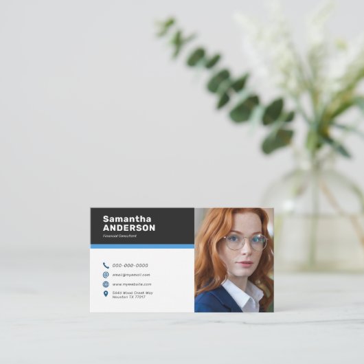 Moderne aangepaste foto visitekaartje (Staand voorkant)