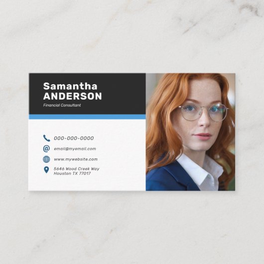 Moderne aangepaste foto visitekaartje (Voorkant)