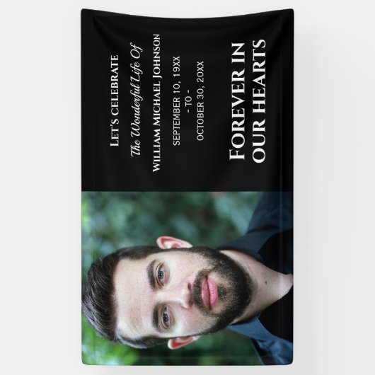 Moderne, aangepaste foto voor altijd in ons hart spandoek (Verticaal)