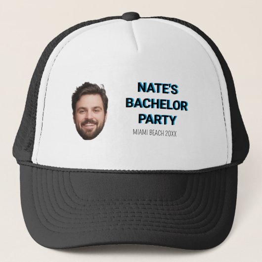 Moderne aangepaste foto vrijgezellenfeest bruidsjo trucker pet (Voorkant)