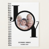 Moderne aangepaste foto zwart 2023-planner planner (Voorkant)