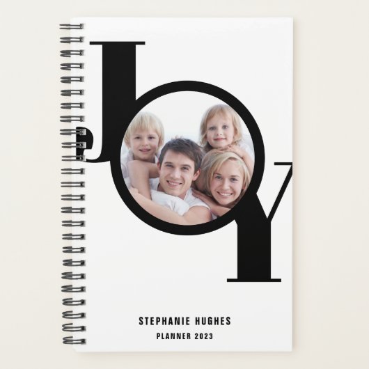 Moderne aangepaste foto zwart 2023-planner planner (Voorkant)
