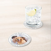 Moderne Aangepaste fotobruiloft bespaart de datum Ronde Kartonnen Onderzetter (Insitu)