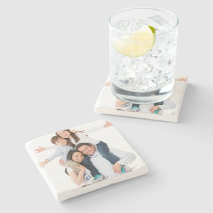 Moderne aangepaste fotocadeau Vaderdag Kerstmis Stenen Onderzetter