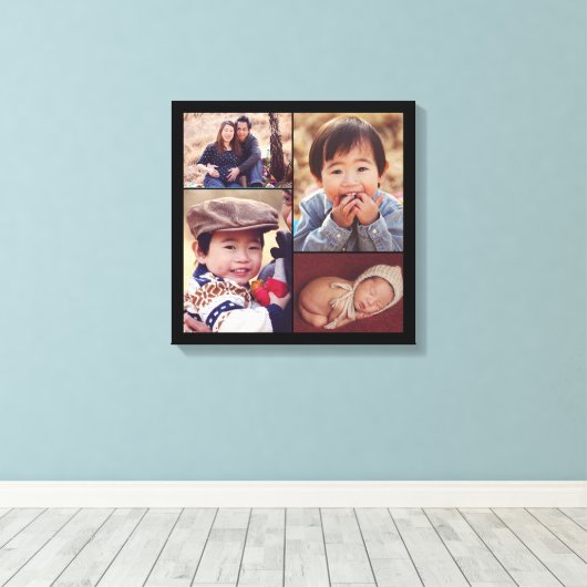 Moderne aangepaste fotocollage canvas afdruk (Insitu (Houten vloer))