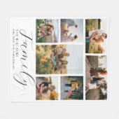 Moderne aangepaste fotocollage elegante scriptfami fleece deken (Voorkant (Horizontaal))