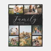 Moderne aangepaste fotocollage elegante scriptfami fleece deken (Voorkant)