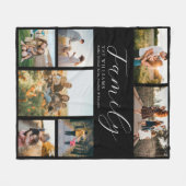 Moderne aangepaste fotocollage elegante scriptfami fleece deken (Voorkant (Horizontaal))