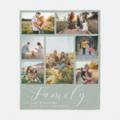 Moderne aangepaste fotocollage elegante scriptfami fleece deken (Voorkant)