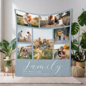 Moderne aangepaste fotocollage elegante scriptfami fleece deken