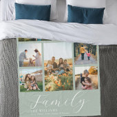 Moderne aangepaste fotocollage elegante scriptfami fleece deken