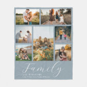 Moderne aangepaste fotocollage elegante scriptfami fleece deken (Voorkant)