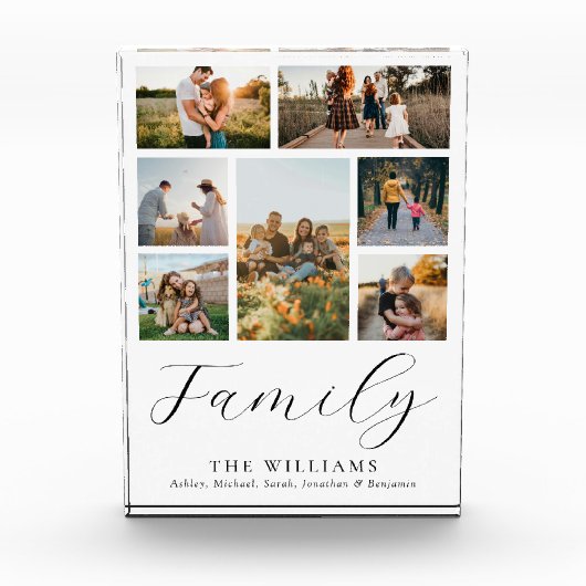 Moderne aangepaste fotocollage elegante scriptfami fotoblokken (Voorkant)