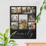 Moderne aangepaste fotocollage elegante scriptfami imitatie canvas print<br><div class="desc">Creëer uw eigen aangepaste foto muur kunst,  gewoon uw favoriete afbeeldingen toevoegen voor een gepersonaliseerde familie home decor.</div>