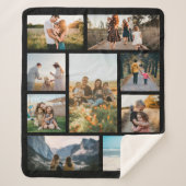 Moderne aangepaste fotocollage familie gepersonali sherpa deken (Voorkant)