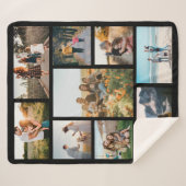 Moderne aangepaste fotocollage familie gepersonali sherpa deken (Voorkant (horizontaal))
