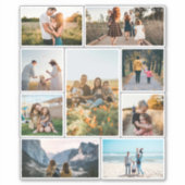 Moderne aangepaste fotocollage familie gepersonali sticker (Voorkant)