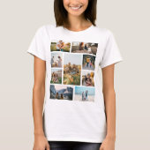 Moderne aangepaste fotocollage familie gepersonali t-shirt (Voorkant)