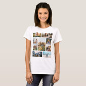 Moderne aangepaste fotocollage familie gepersonali t-shirt (Voorkant volledig)