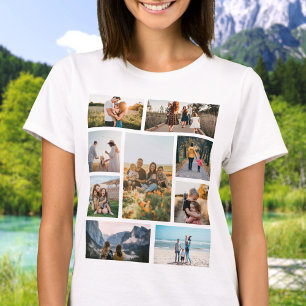 Moderne aangepaste fotocollage familie gepersonali t-shirt