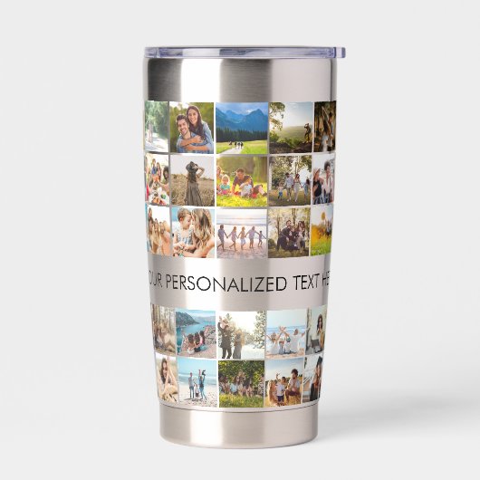 Moderne aangepaste fotocollage geïsoleerde drinkbeker (Links)