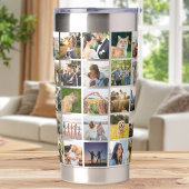 Moderne aangepaste fotocollage geïsoleerde drinkbeker