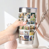 Moderne aangepaste fotocollage geïsoleerde drinkbeker