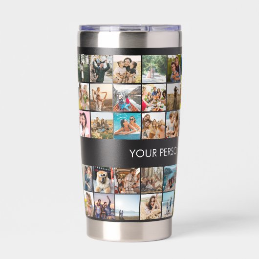Moderne aangepaste fotocollage geïsoleerde drinkbeker (Voorkant)