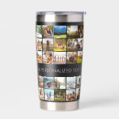 Moderne aangepaste fotocollage geïsoleerde drinkbeker (Links)