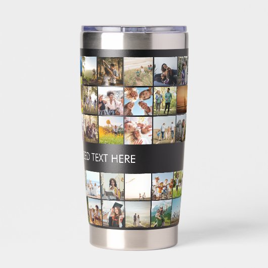 Moderne aangepaste fotocollage geïsoleerde drinkbeker (Achterkant)